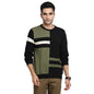 Turtle Men Knitted Black Printed Slim Fit Casual Pullover