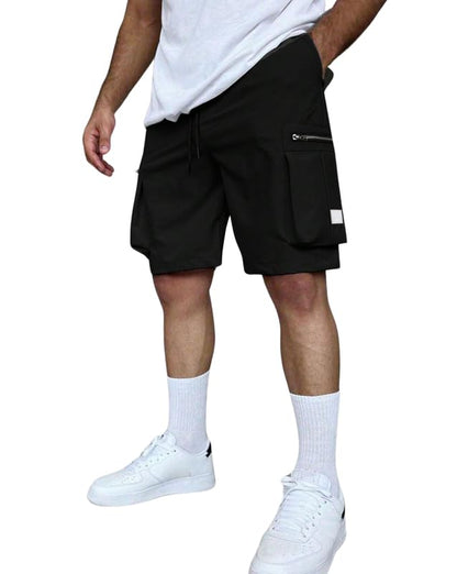 SMOWKLY Authentic Mens Cotton Classic Cargo Shorts || Elastic Waist & 4 Pockets || Regular Fit Above Knee Length Chino Half Pan