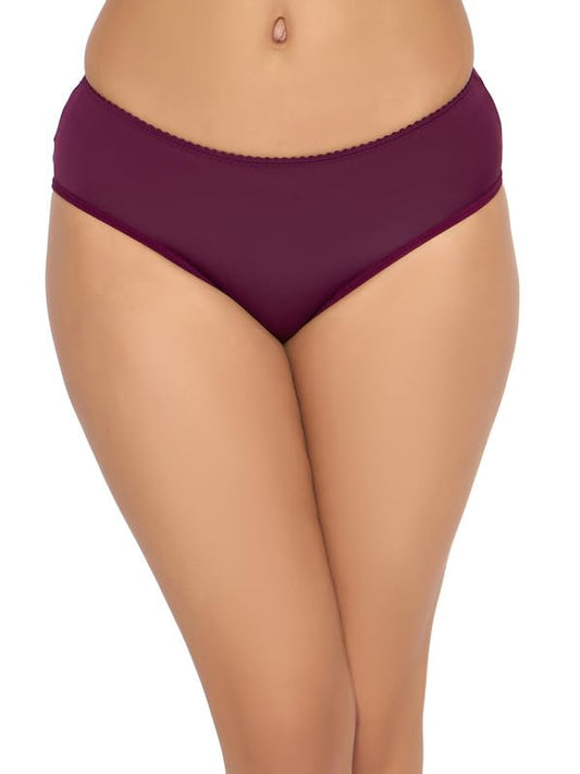 Clovia Womens Medium Waist Outer Elastic Hipster Panty (MP2370R15_Purple_M)