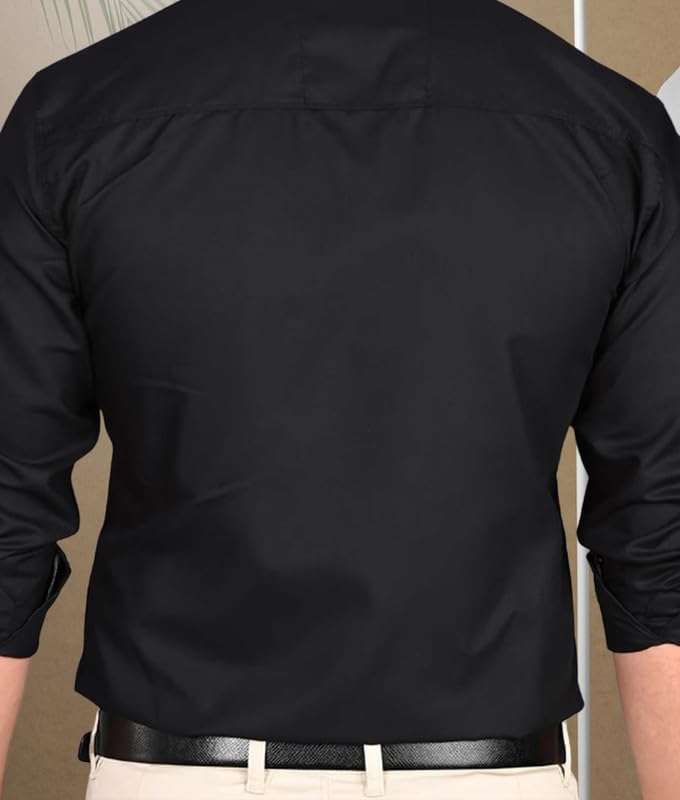 Pinkmint Men Cotton Soild Spread Collar Long Sleeve Shirt Formal Wear Green