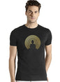 ADRO Men's Budha Gold Printed Cotton T-Shirt (RN23-GL-BUD-BL_Black_XL)