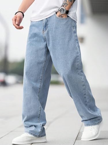 Kotty MenS Solid Regular Fit Mid Distressed Fashionable Trendy Denim Jeans(Blue,30)