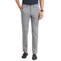 Turtle Men Cotton Stretch Steal Checkered Narrow Fit Flat Front Casual Trouser Silver