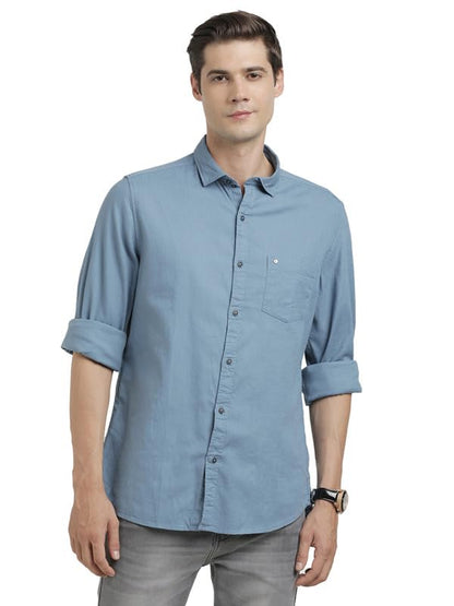 Turtle Men 100% Cotton Stellar Solid Slim Fit Casual Shirt