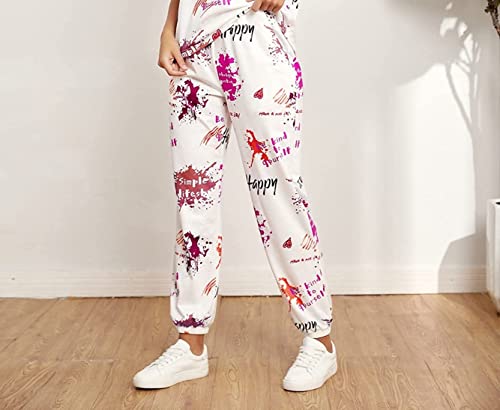 Greciilooks WomenS Tie-Dye Joggers Stretchable Pants | Slim Fit Casual Joggers For Women | Straight Relaxed Fit Trousers | Gym