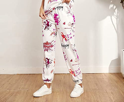 Greciilooks WomenS Tie-Dye Joggers Stretchable Pants | Slim Fit Casual Joggers For Women | Straight Relaxed Fit Trousers | Gym