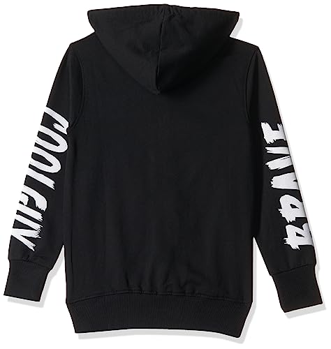 T2F Cotton Hooded Neck Regular Fit Hoodie (Boys-SS_35_Black