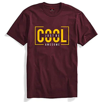 ADRO Just Be Cool Design Printed T-Shirts for Men & Women (RNR-S35-JBA-BG_Maroon_XL)