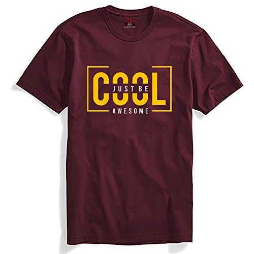 ADRO Just Be Cool Design Printed T-Shirts for Men & Women (RNR-S35-JBA-BG_Maroon_XL)