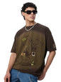 The Souled Store Popeye: Legend Men and Boys Short Sleeves Round Neck Brown Embroidered Streetwear Lightweight Comfortable All-S