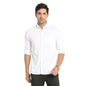 Turtle Men Cotton Blend White Solid Slim Fit Casual Shirts
