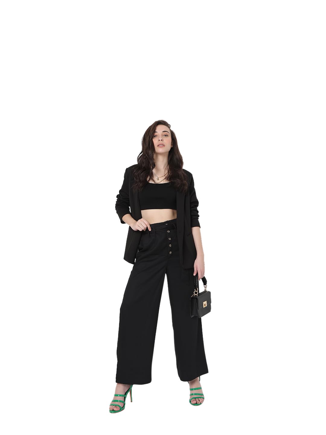 Vero Moda Regular Fit Pants(115958401_Black_S)