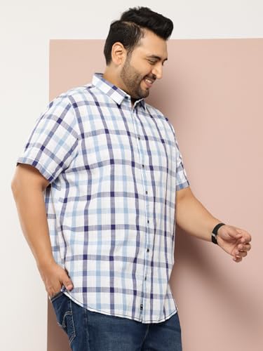 Thomas Scott Mens | Premium | Plus Size | Regular Fit | Short Sleeves | Spread Collar | Tartan Checks | 100% Cotton | Casual |
