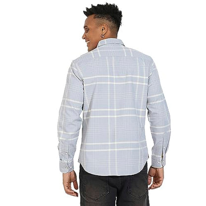 Campus Sutra Mens Regular Fit Shirt (CBSSM23_CSMSSRT5711_Light Grey