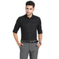 Turtle Men 100% Cotton Regular Fit Black Self Design Formal Shirt