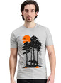 ADRO Mens Sun Printed Cotton T-Shirt (RN22-1-SUN-GR_Grey_XL)