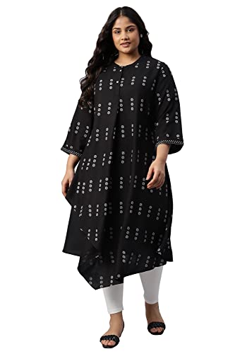 W for Woman Women's Viscose Rayon A-Line Kurta with Asymmetric Hemline