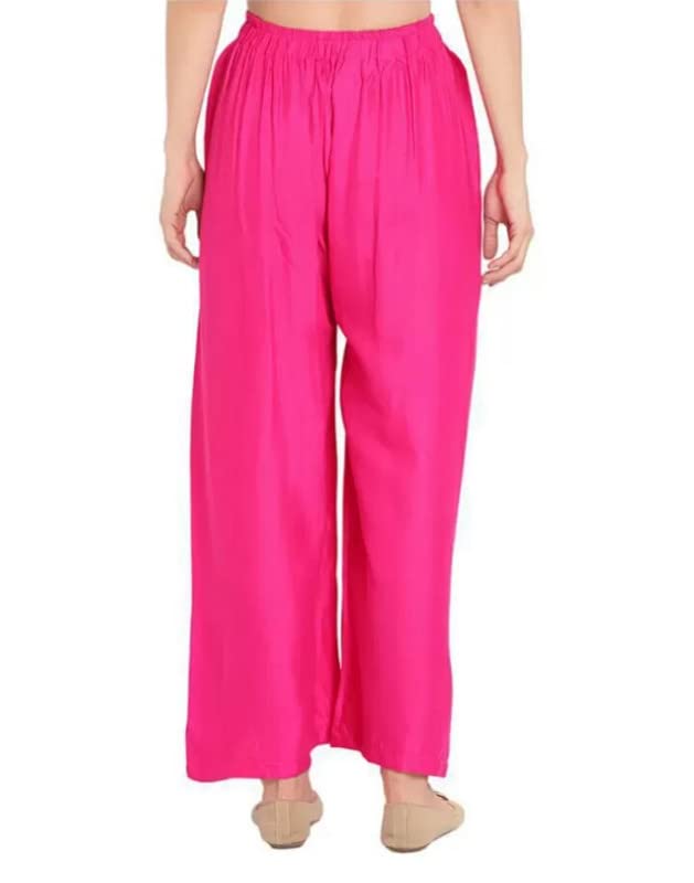 Fashion Gallery WomenS Rayon Relaxed Fit Palazzo Pants With Full Length Pull On Closure And Elasticated Flexible Waist|Palazzo