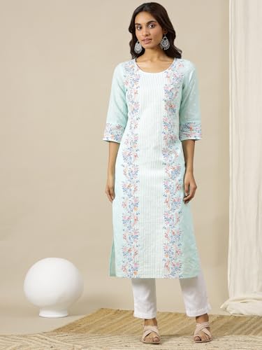 Aurelia Women's Viscose Regular Fit Floral Kurta