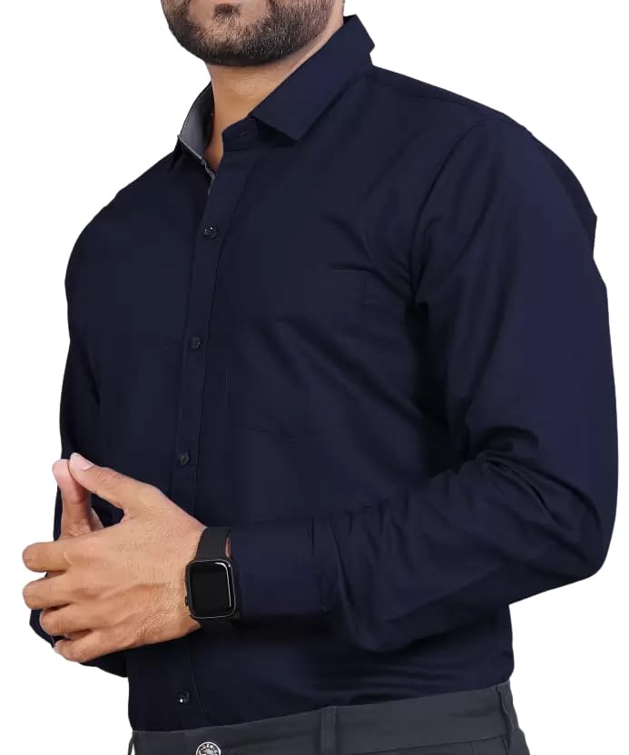 Tee Projekt Premium Plain Cotton Shirt for Men | Cotton Shirt | Casual Shirt | Solid Shirt | Full Sleeves | Formal Shirt (NS-ST1