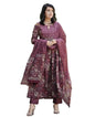 Alvami Women Anarkali Kurta and Pant Set with Dupatta (M) Maroon