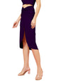 OOMPH! Ribbed Lycra Sarong Style Skirt, Purple - msk130
