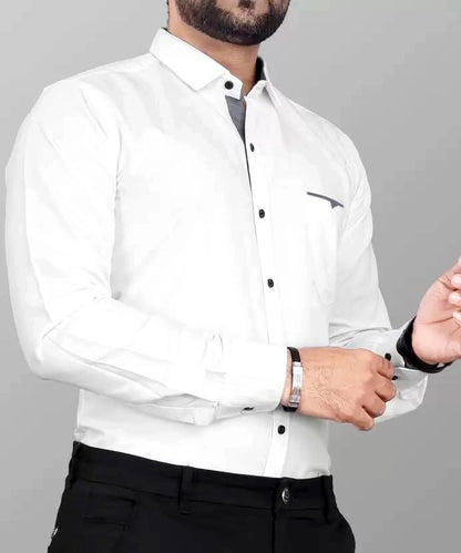 CB-COLEBROOK Mens Regular Fit Solid Soft Touch Cotton Casual Shirt with Pocket Design with Spread Collar & Full Sleeves (Availa