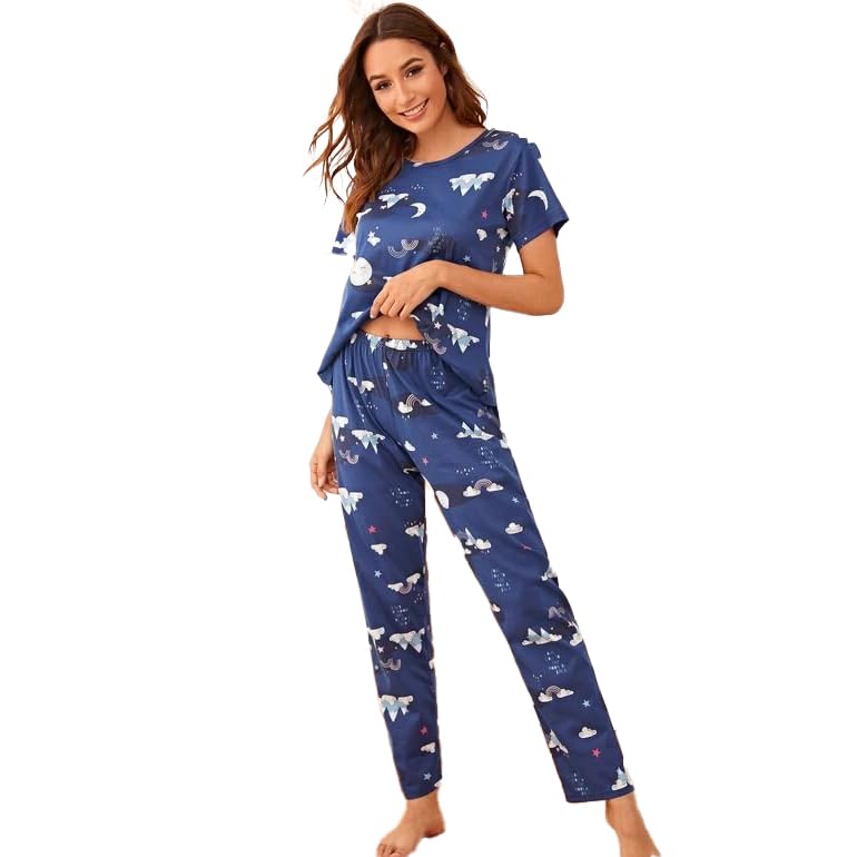 SHIENZY Womens Stylish Avacado Printed Night Suit || T-Shirt & Pyjama for Nightwear Set || Casual Lounge & Sleep Wear for Girls