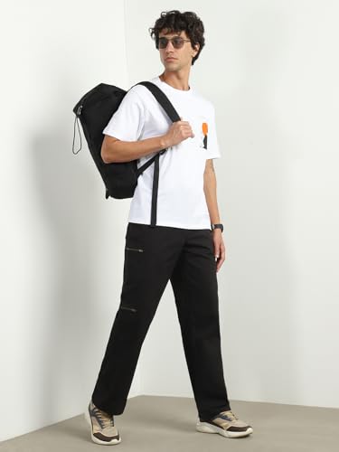 Nobero MenS Straight Pants (1M-Bwcp-R0009_Black