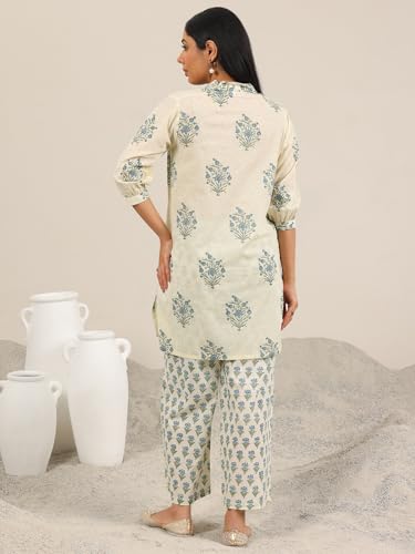 Libas WomenS Cotton Blend Kurta Set (400348H_Blue