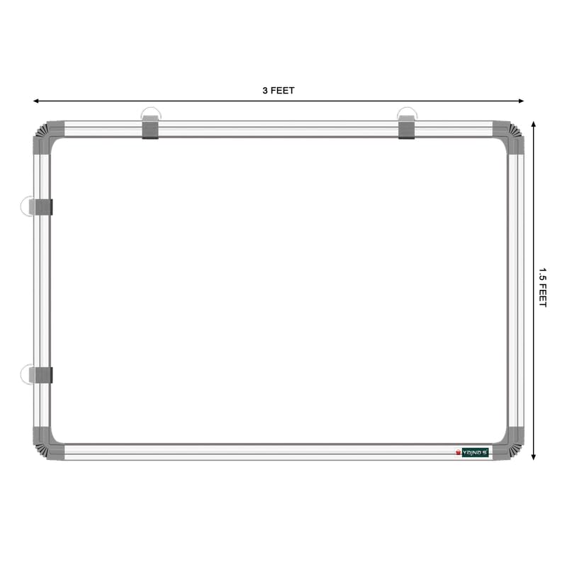 Yajnas Non Magnetic 1.5X3 Feet Double Sided White Board And Chalk Board Both Side Writing Boards, One Side White Marker And Reve