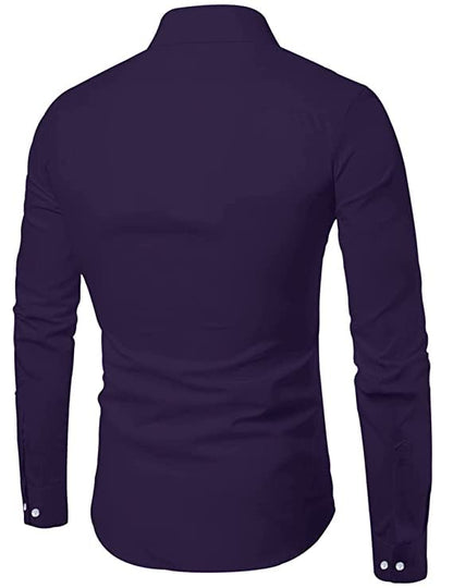 Bellstone Mens Solid Regular Fit Shirt (B-8200_Purple
