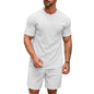 SHIENZY Mens Casual Solid Printed Night Suit Co-Ord Set || T-Shirt and Shorts Nightwear Set || Sleepwear/Loungewear for Regular