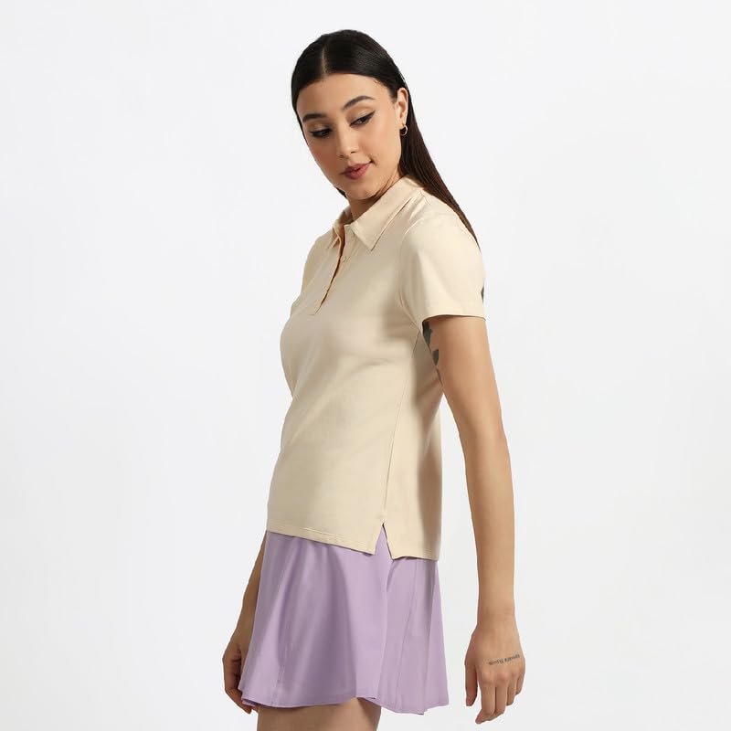 BlissClub Women The Last Tee - Polo Neck tee | Womens t-Shirt | Half Sleeves | Last 750+ Washes | Cotton Tee