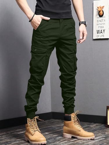 Leriya Fashion MenS Cargo Pants With Pockets | Cotton Joggers For Men | 6 Pocket Jeans Pant | Casual Trousers For Men (Lf-Tp-11