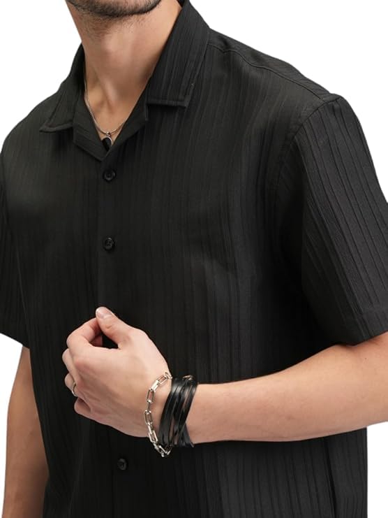 Funky Rich Funkyrich Textured Popcorn Shirts For Men || Casual Shirt For Men || Shirt For Men|| Men Stylish Half Sleeve Shirt ||