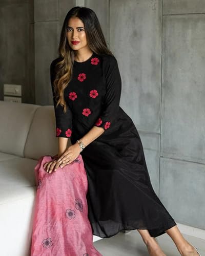 Fabnex Kurta Set For Women | Embroidered Women Kurta Set With Pant | Stylish Kurti Pant Set | Kurta Sets For Women (K-84) (In, A
