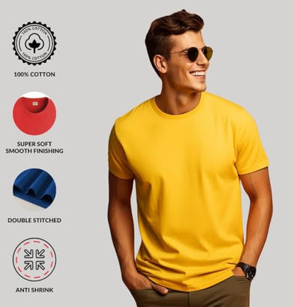 ADRO T Shirts Pack of 2 Mens Tshirts Cotton T Shirts for Men Tshirt T-Shirts Combo T Shirts Tshirts for Men Plain Solid Tshirts