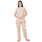 Sweet Dreams Women Printed Pyjama Set Cream