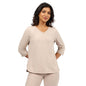 BlissClub AirMelt TM Apple Hem Tee | V-Neck | 3/4 th Sleeves | Apple Hem Bottom | Easy Drape | Weightless Fabric | Cool-to-Touch