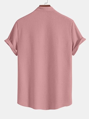 Greciilooks MenS Regular Fit Shirt (Gl-Ms-6249_Pink