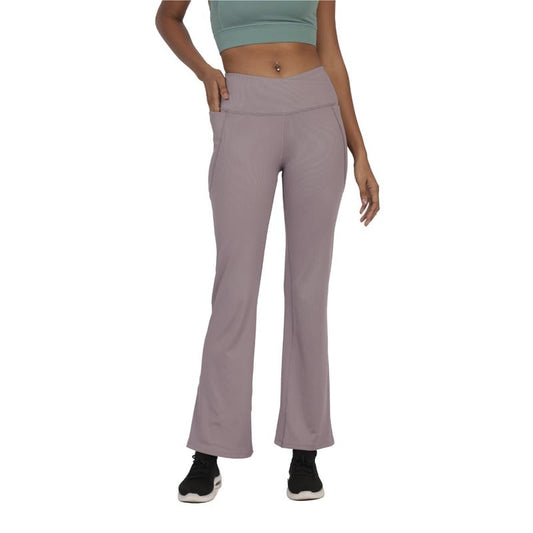 BlissClub Womens Regular Work Utility Pants (Ribbed Flare Georgina Grey Tall-Above 5.5