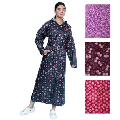 Rupa Rainsuit Women Waterproof PVC Raincoat with Hood & Carry Bag | Lightweight Rainwear for Women with Front Zip | Color May Va