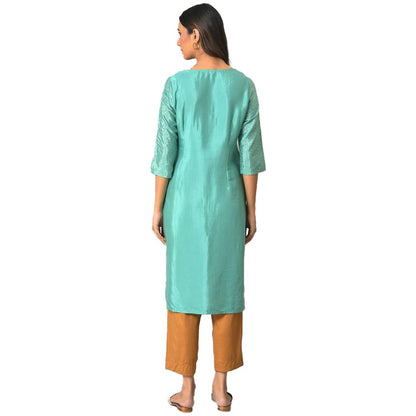 W for Woman Women's Viscose Layered Printed Plus Size Kurta