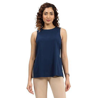Last Tee Sleeveless Long Slit Top | Stays New for 750+ Days | Breathable | Long Slits | high Neck | Sleeveless Design