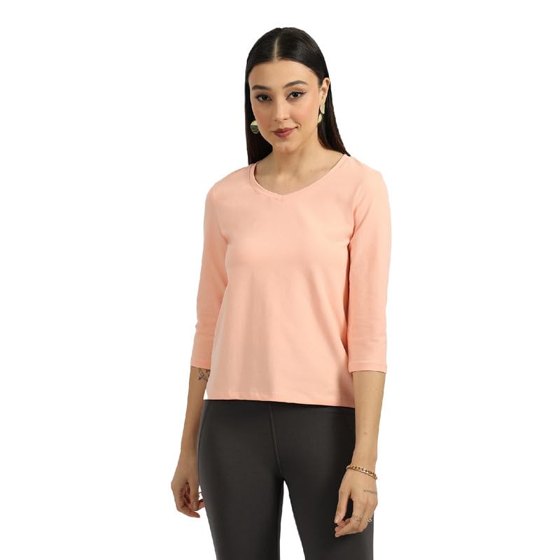 BlissClub Women The Last Tee - V Neck tee | Womens t-Shirt | 3/4 Sleeves | Last 750+ Washes | Cotton Tee