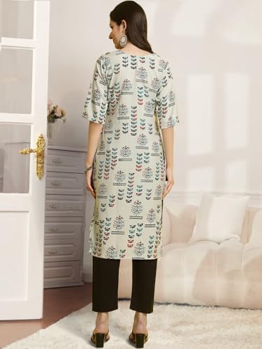 Pinkmint Printed Round Neck Kurta Set for Women ll Kurti & Pant Set for Women ll Regular Fit Kurta Set (Pack of 2) Red-Black