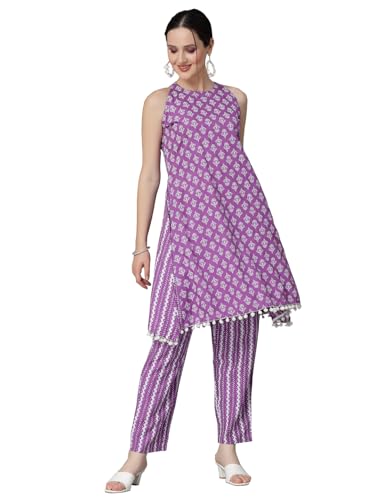 Stylum Women's Ethnic Motif Printed Rayon Co-Ord Set (CSTANGOPURPLE_Purple)