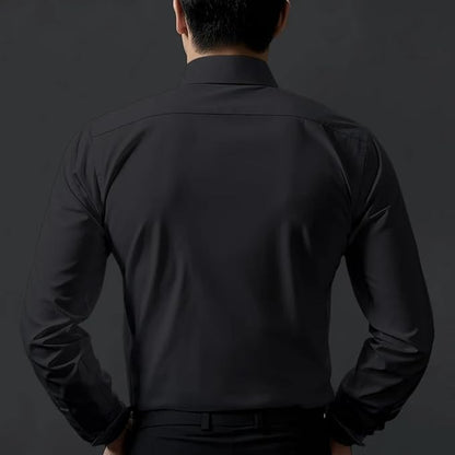 Funky Rich MenS Poly Satin Silk Solid Pattern Regular Fit Shirt With Long Sleeve Collared Neck Standard Length And Classic Styl