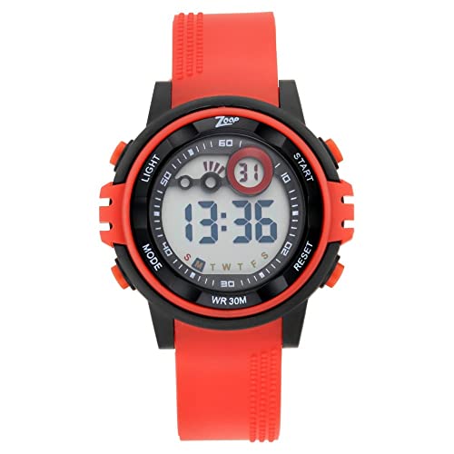 Zoop Unisex Digital Watch - 26017Pp01, Red Colour